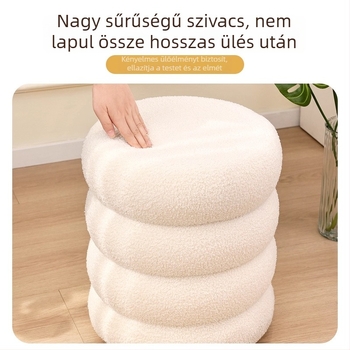 Velúr körkörös alacsony taburet otthonra, kis nappaliba, kényelmes hosszú üléshez, bejárati cipőszék