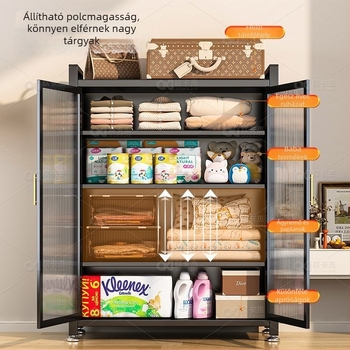 Fali tároló szekrény otthoni használatra, nagy kapacitású, több rétegű polcokkal a konyhához, erkélyhez és a nappaliba