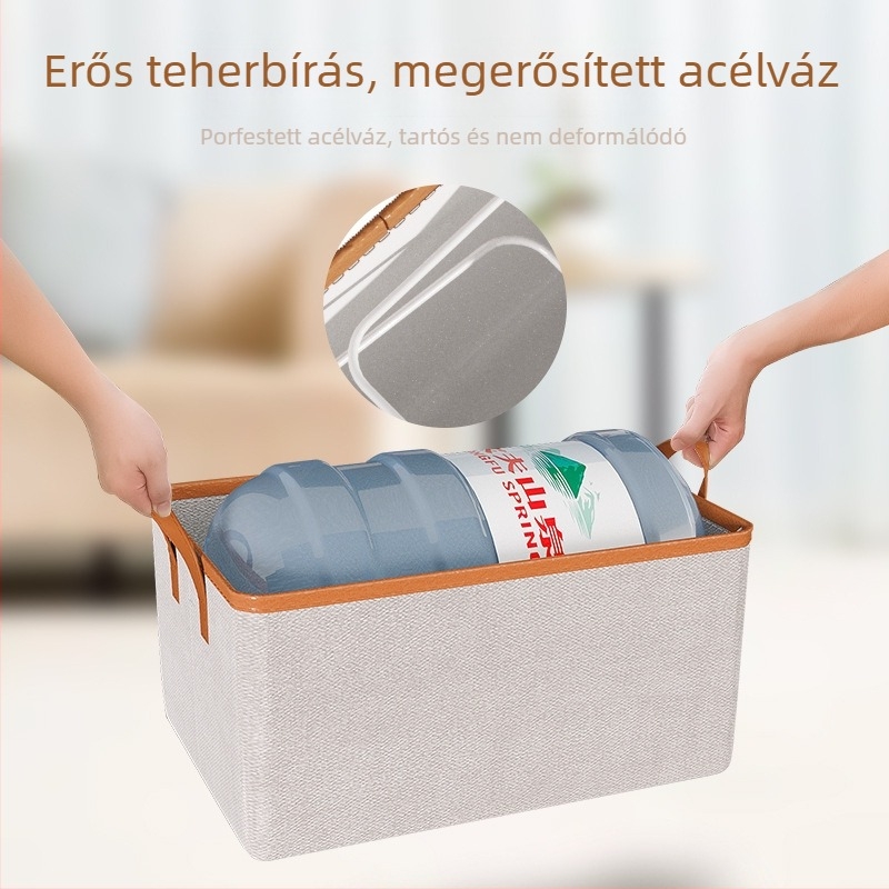 Összecsukható tároló doboz acélkerettel, fedél nélkül, nadrágok és ruhák tárolására, kollégiumi gardrób
