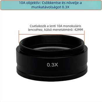 XDC-10A monocularos videó mikroszkóp segéd objektív, 2x nagyítás, 0,35x és 0,5x redukció
