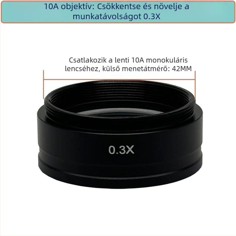XDC-10A monocularos videó mikroszkóp segéd objektív, 2x nagyítás, 0,35x és 0,5x redukció