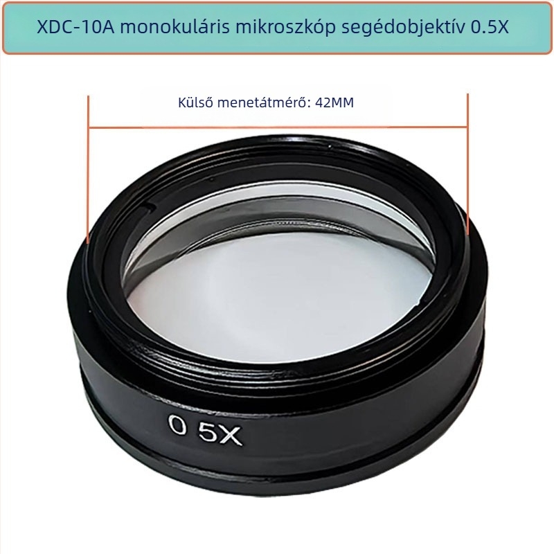 XDC-10A monocularos videó mikroszkóp segéd objektív, 2x nagyítás, 0,35x és 0,5x redukció