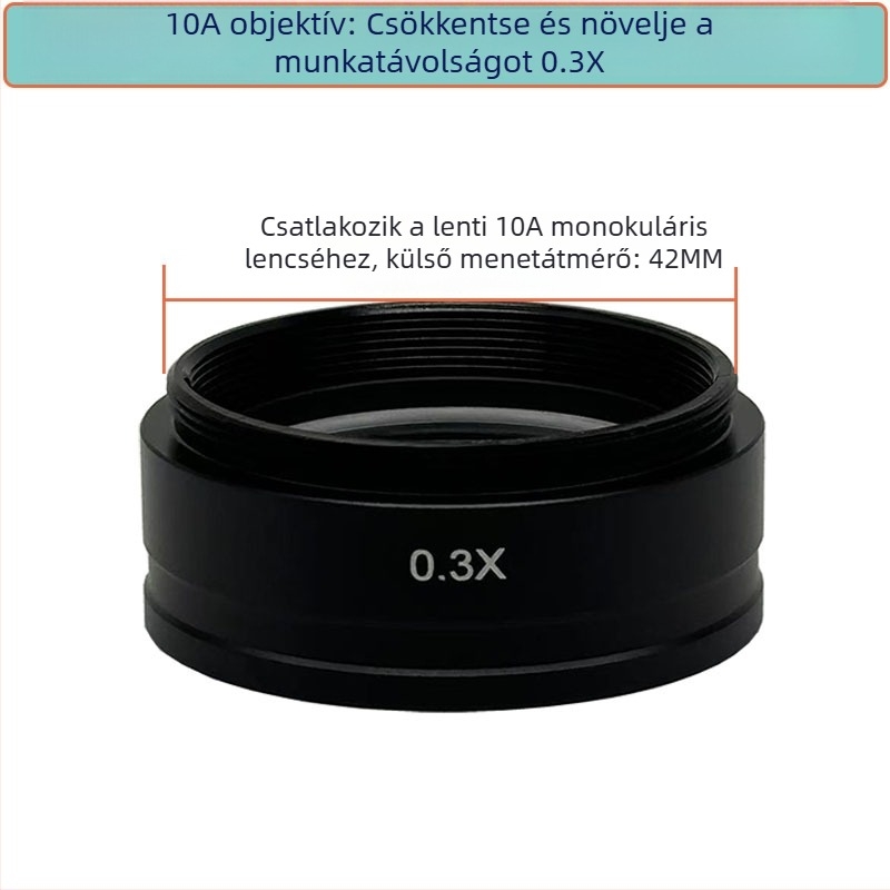 XDC-10A monocularos videó mikroszkóp segéd objektív, 2x nagyítás, 0,35x és 0,5x redukció