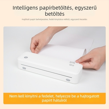 Qirui hordozható termikus nyomtató, A4 méret, otthoni használatra, Bluetooth, vezeték nélküli nyomtatás mobiltelóról diákok gyakorló feladataihoz (tinta nélkül)