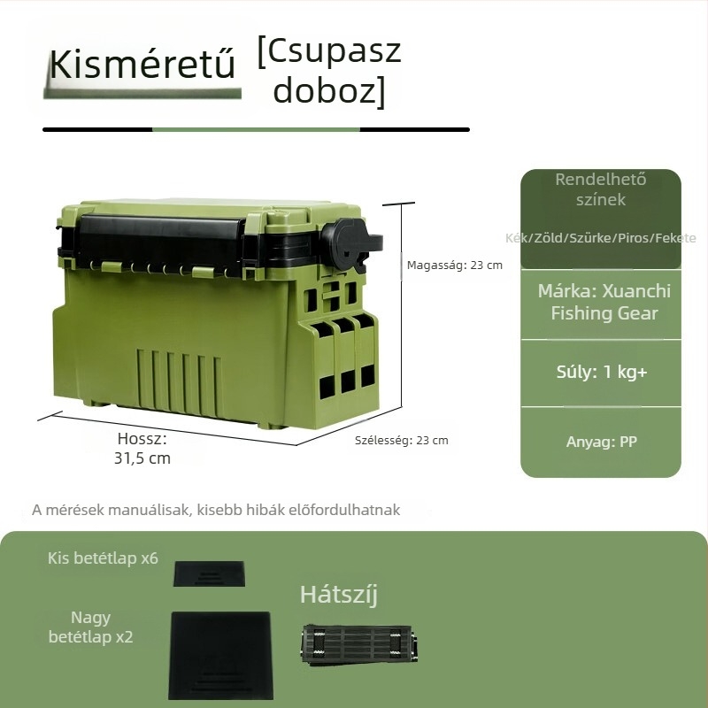 Xuanshi Luya Két rétegű nagy kapacitású horgász doboz, felszerelés tárolására