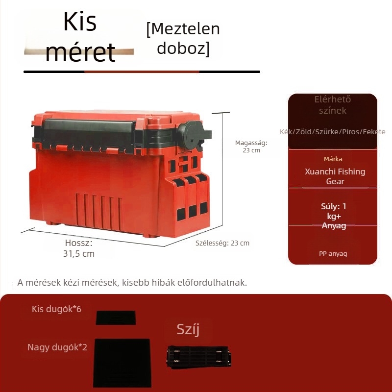 Xuanshi Luya Két rétegű nagy kapacitású horgász doboz, felszerelés tárolására