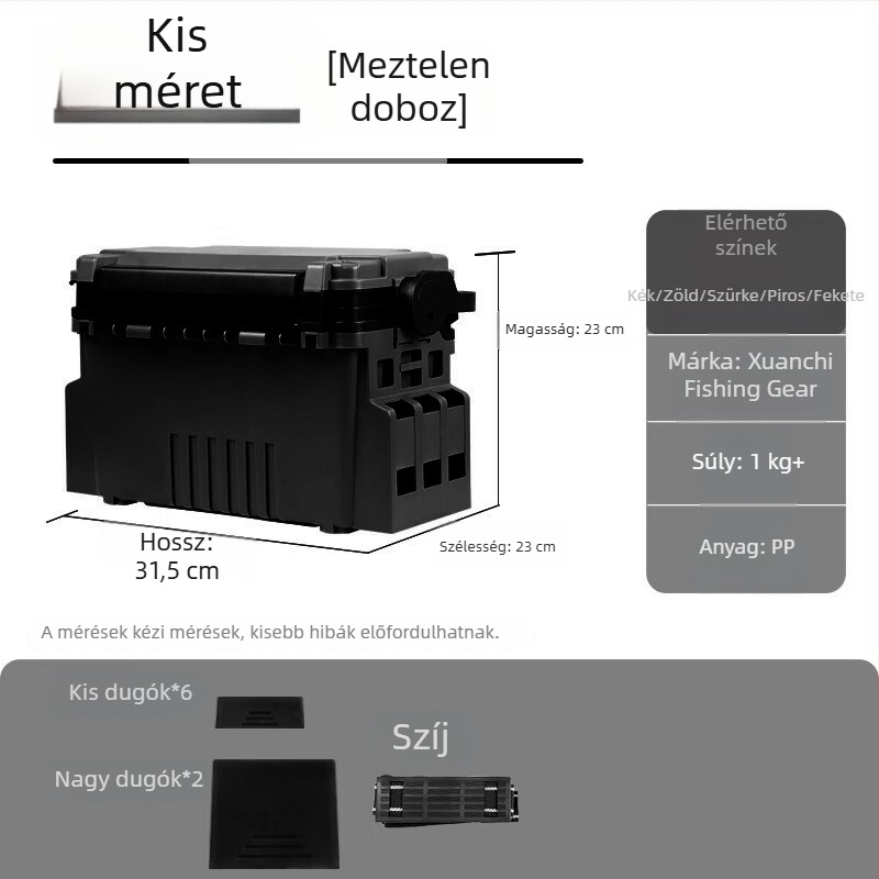 Xuanshi Luya Két rétegű nagy kapacitású horgász doboz, felszerelés tárolására