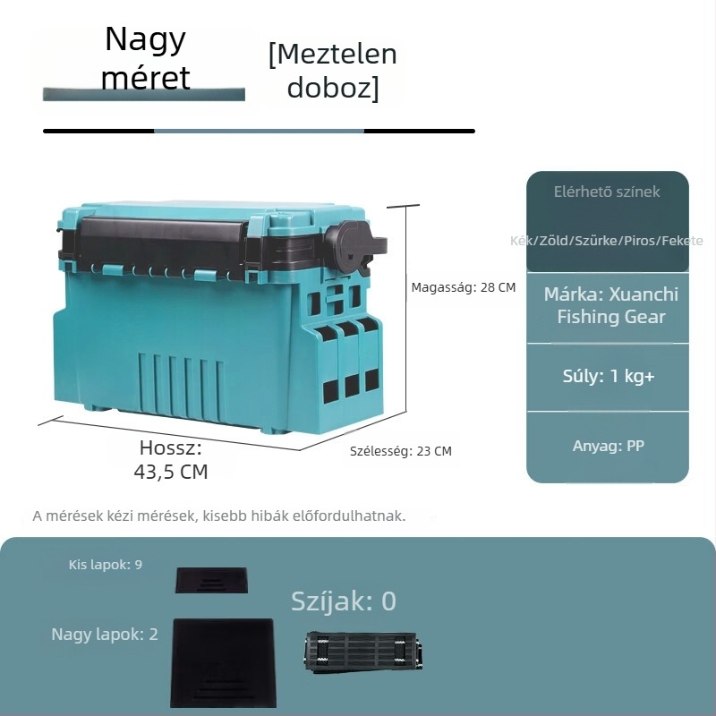 Xuanshi Luya Két rétegű nagy kapacitású horgász doboz, felszerelés tárolására