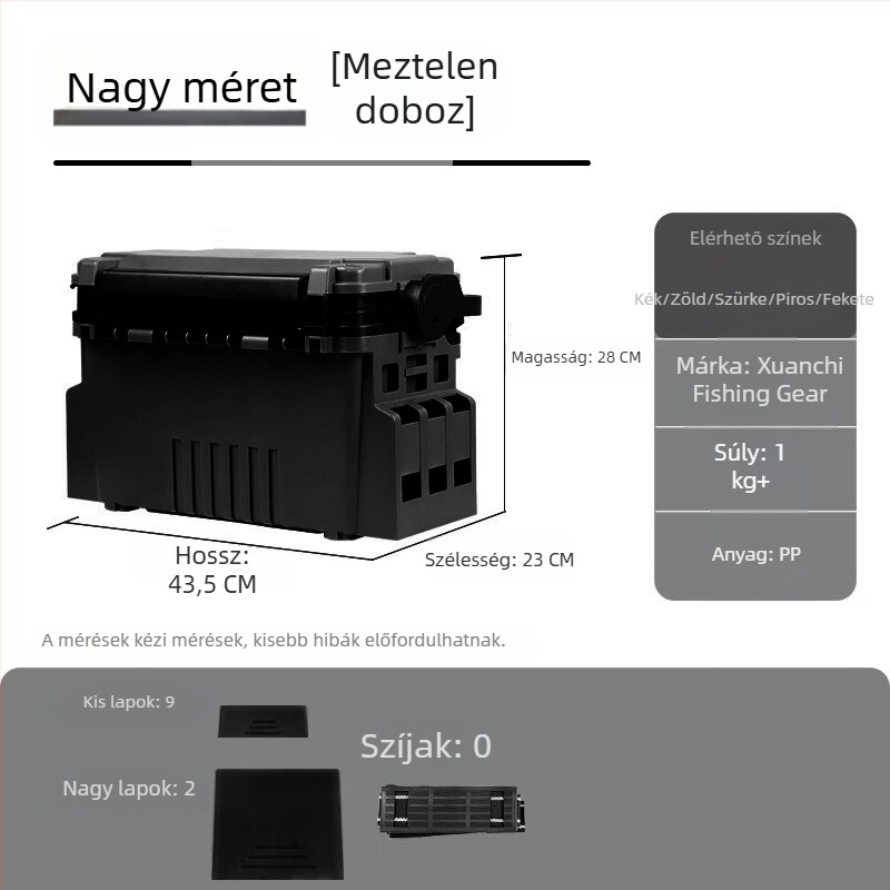 Xuanshi Luya Két rétegű nagy kapacitású horgász doboz, felszerelés tárolására