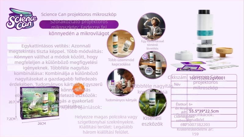 Darwin mikroszkóp és teleszkóp gyerekeknek — interaktív oktató játék a korai szellemi fejlesztéshez és a kéz-szem koordinációhoz
