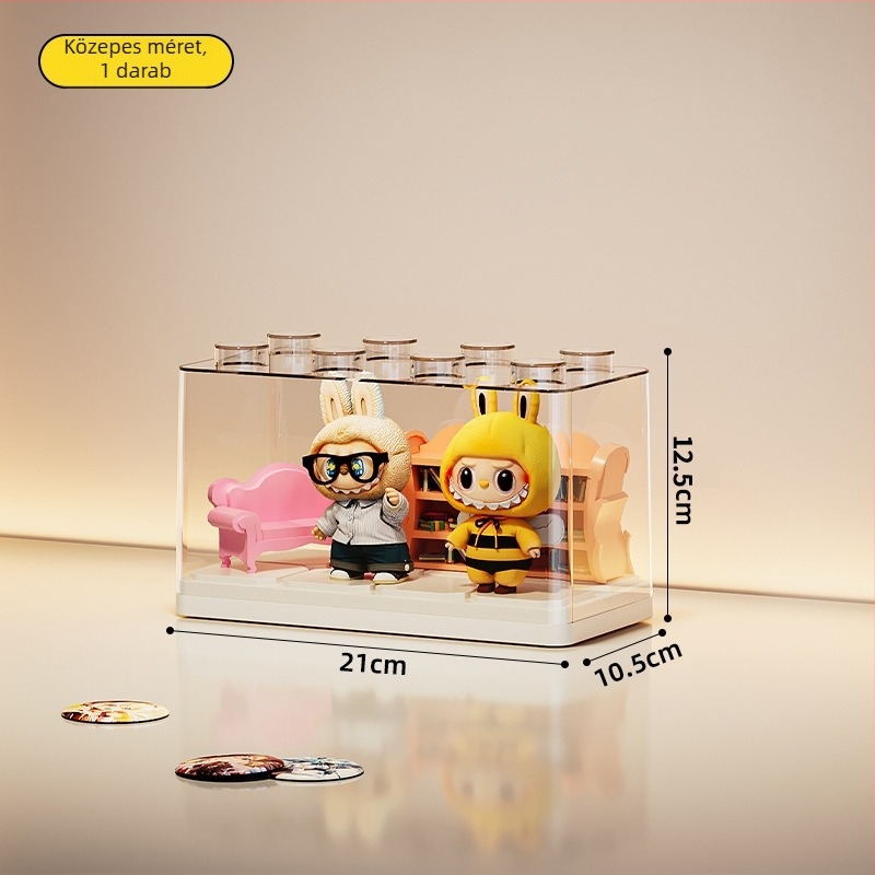 Porvédett, átlátszó akril kijelzőszekrény blind box és LEGO játékok tárolására – asztali rendező
