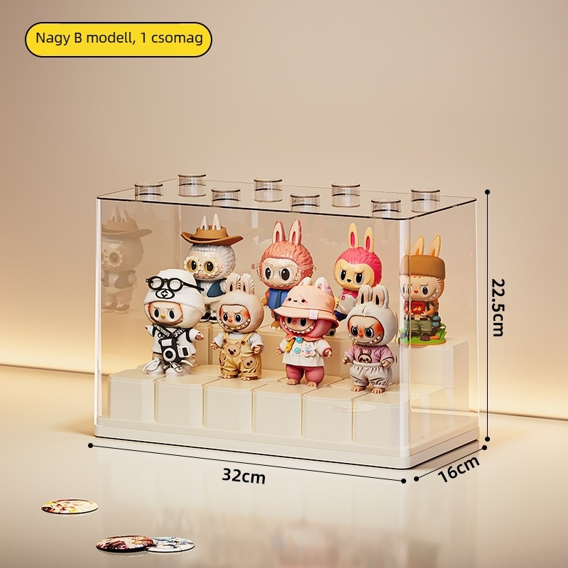 Porvédett, átlátszó akril kijelzőszekrény blind box és LEGO játékok tárolására – asztali rendező