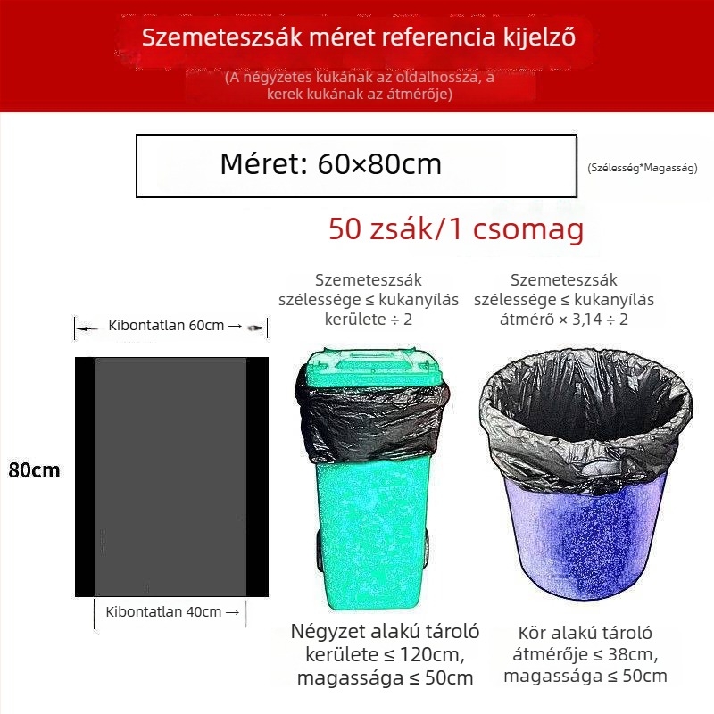 Nagy méretű, extra vastag szemeteszacskók, konyhákhoz, szállodákhoz, ingatlanüzemeltetéshez, iskolákhoz, kereskedelmi használatra, nagy kapacitású