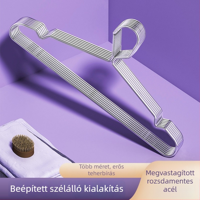 Rozsdamentes acélból készült ruhatartó szélálló automata csattal, beltéri és kültéri használatra (erkély, kollégium)