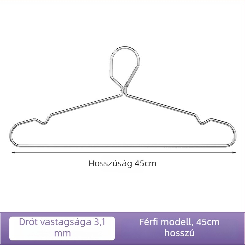 Rozsdamentes acélból készült ruhatartó szélálló automata csattal, beltéri és kültéri használatra (erkély, kollégium)