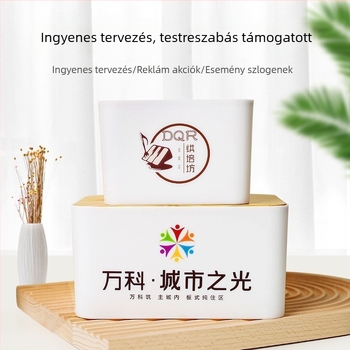 Személyre szabott szalvétatartó logó nyomtatással és fa fedéllel