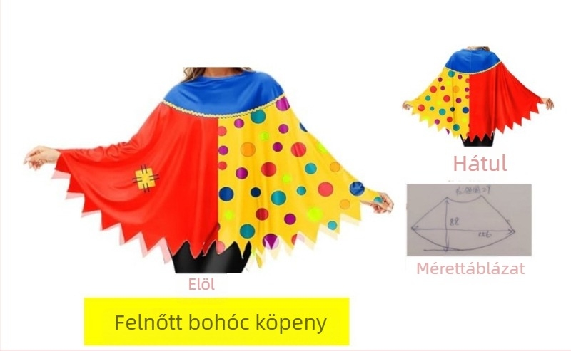 Uniszex cosplay köpeny Halloweenre és Karácsonyra hóember- és bohóc témákkal