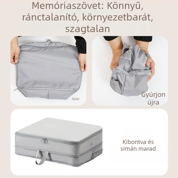 Nagy méretű kompressziós táska pehelydzseki és takarók rendezésére, otthoni tároláshoz és utazáshoz