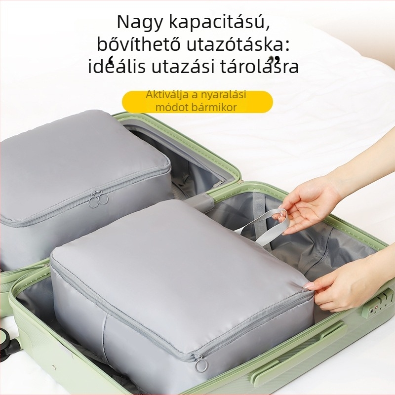 Nagy méretű kompressziós táska pehelydzseki és takarók rendezésére, otthoni tároláshoz és utazáshoz