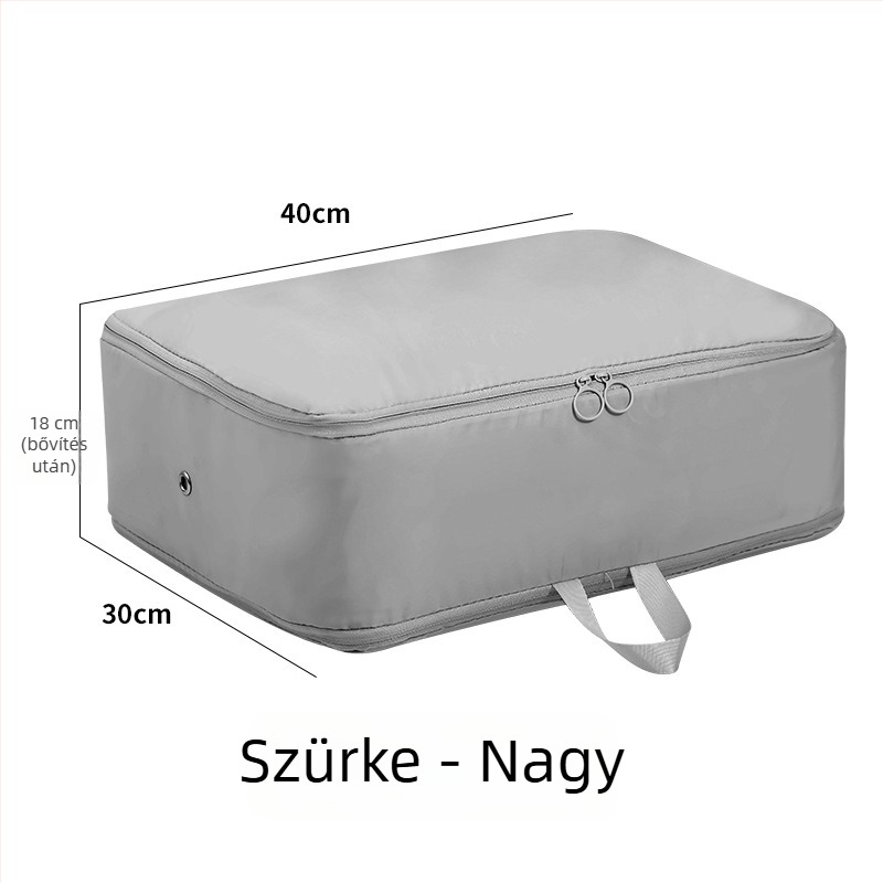 Nagy méretű kompressziós táska pehelydzseki és takarók rendezésére, otthoni tároláshoz és utazáshoz