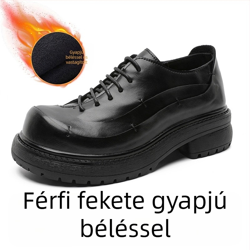 Férfi Derby cipők vastag talppal - retro casual ferde fűzőzéssel 6058-K