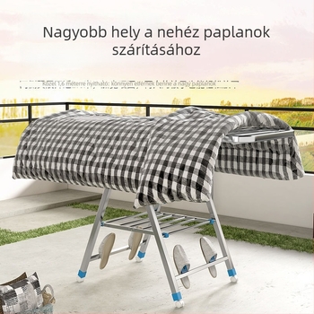 Összecsukható, padlón álló ruhaszárító állvány erkélyre és otthonra, ruhák, paplanok gyors szárítására, fodrászszalonokhoz és babapelenkákhoz