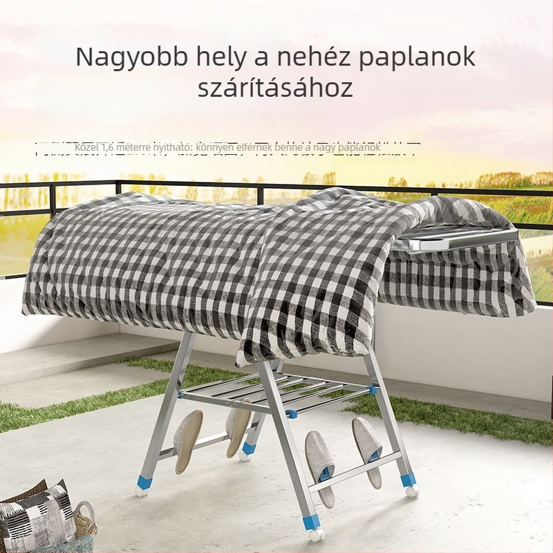 Összecsukható, padlón álló ruhaszárító állvány erkélyre és otthonra, ruhák, paplanok gyors szárítására, fodrászszalonokhoz és babapelenkákhoz