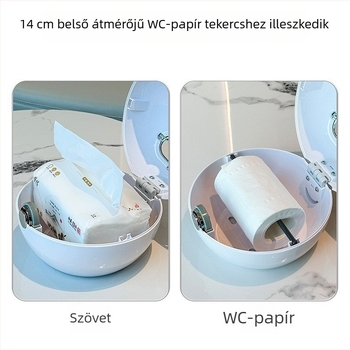 Fali toalettpapír-doboz, fúrás nélkül, vízálló tároló, kreatív kialakítás a fürdőszobába
