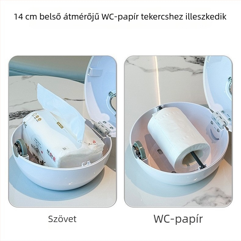 Fali toalettpapír-doboz, fúrás nélkül, vízálló tároló, kreatív kialakítás a fürdőszobába