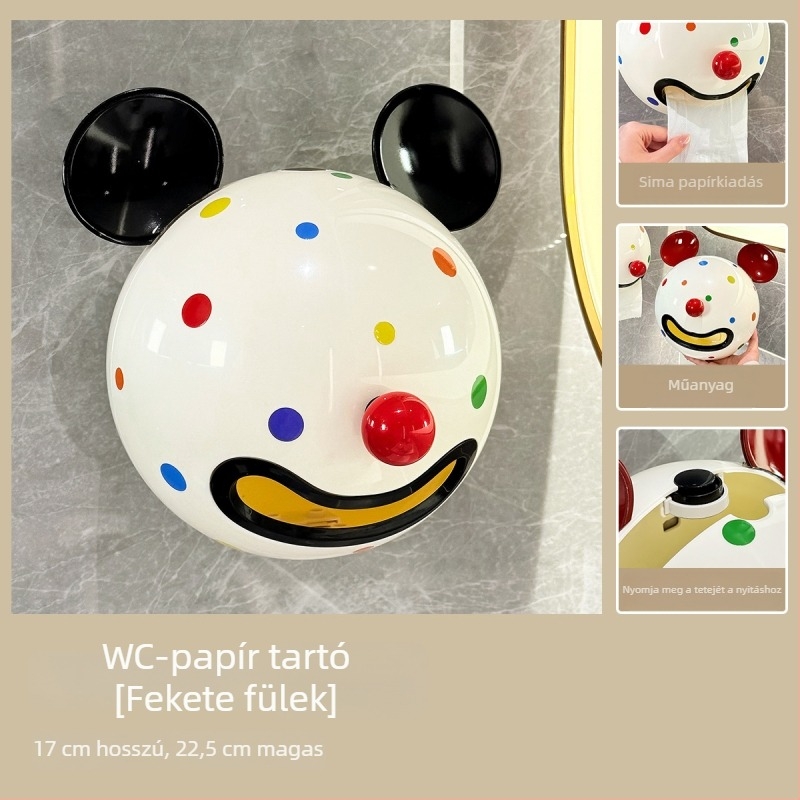 Fali toalettpapír-doboz, fúrás nélkül, vízálló tároló, kreatív kialakítás a fürdőszobába