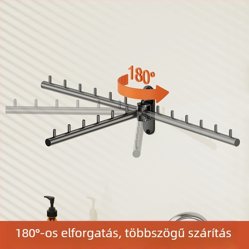Fúrás nélkül forgó ruhaszárító állvány, 304 rozsdamentes acélból, összecsukható balkonhoz, beltéri ablakhoz