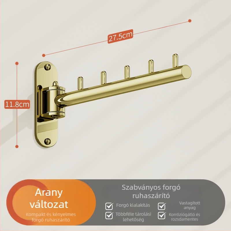 Fúrás nélkül forgó ruhaszárító állvány, 304 rozsdamentes acélból, összecsukható balkonhoz, beltéri ablakhoz