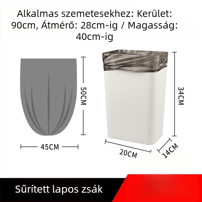 Fekete szemeteszsákok háztartási használatra, hordozható, megerősített, nagy és extra-nagy, konyha- és kollégiumi takarításhoz