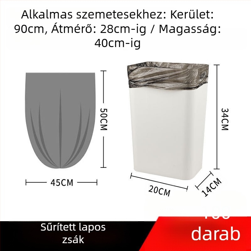 Fekete szemeteszsákok háztartási használatra, hordozható, megerősített, nagy és extra-nagy, konyha- és kollégiumi takarításhoz