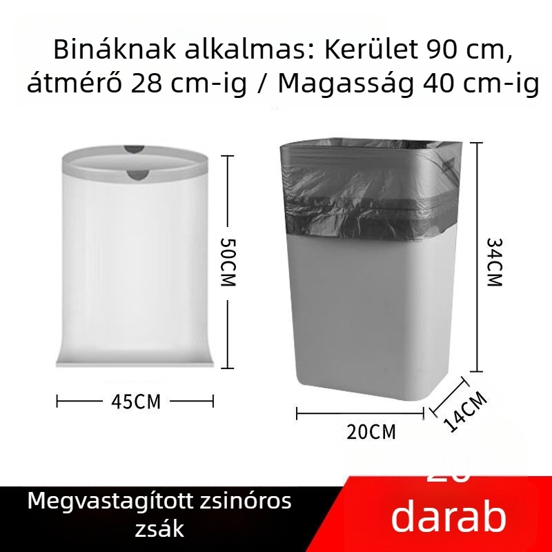 Fekete szemeteszsákok háztartási használatra, hordozható, megerősített, nagy és extra-nagy, konyha- és kollégiumi takarításhoz