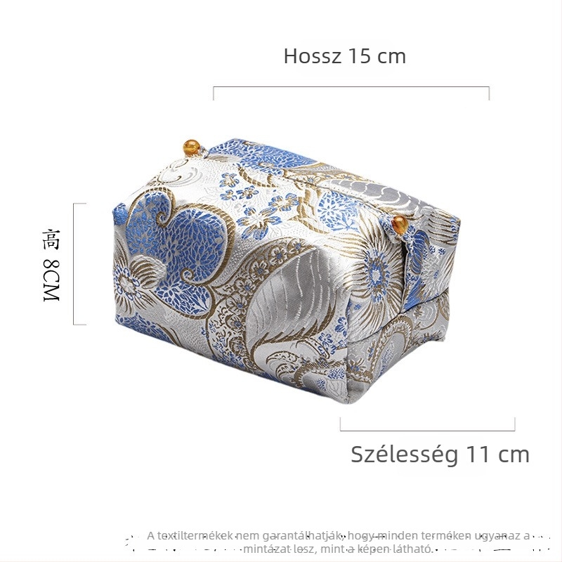 Hímzett textilezsebkendőtasak teaceremóniához, háztartási zsebkendőtartó és dekoratív zsebkendő-doboz