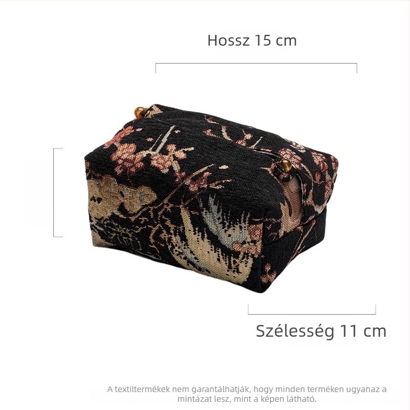 Hímzett textilezsebkendőtasak teaceremóniához, háztartási zsebkendőtartó és dekoratív zsebkendő-doboz