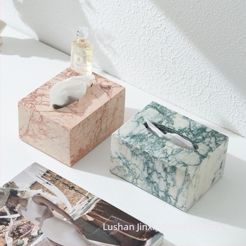 Természetes márvány zsebkendő-tartó a nappaliba – elegáns dekoráció