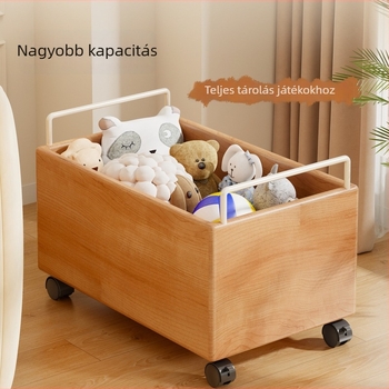 Gyerekeknek szánt fa játékok tárolópolca – egyszintes rendszerező