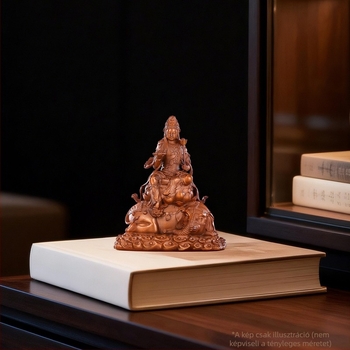 Manjushri-Puxian ülő réz szobor otthoni és irodai dekorációhoz – mini Buddha dísz