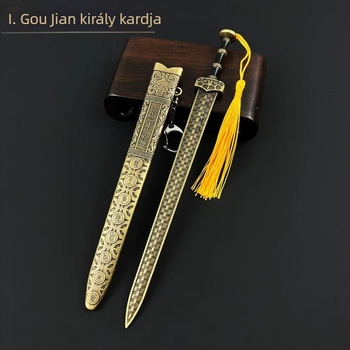 Goujian kard replika – ősi kínai kard modell, ötvözetből készült dekoráció, lógó dísz