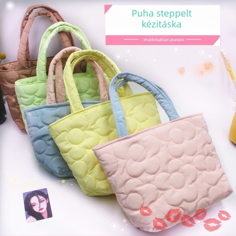 Koreai stílusú hímzett ebéd- és uzsonnaszervező, női váll-táska