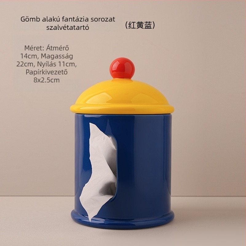 Behanmei Kreatív Kerámiás Papírzsebkendőtartó, Fehér Porcelán, Otthoni Dekor Nappaliba és Kávézóasztalra