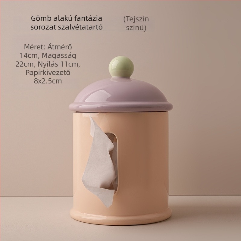 Behanmei Kreatív Kerámiás Papírzsebkendőtartó, Fehér Porcelán, Otthoni Dekor Nappaliba és Kávézóasztalra