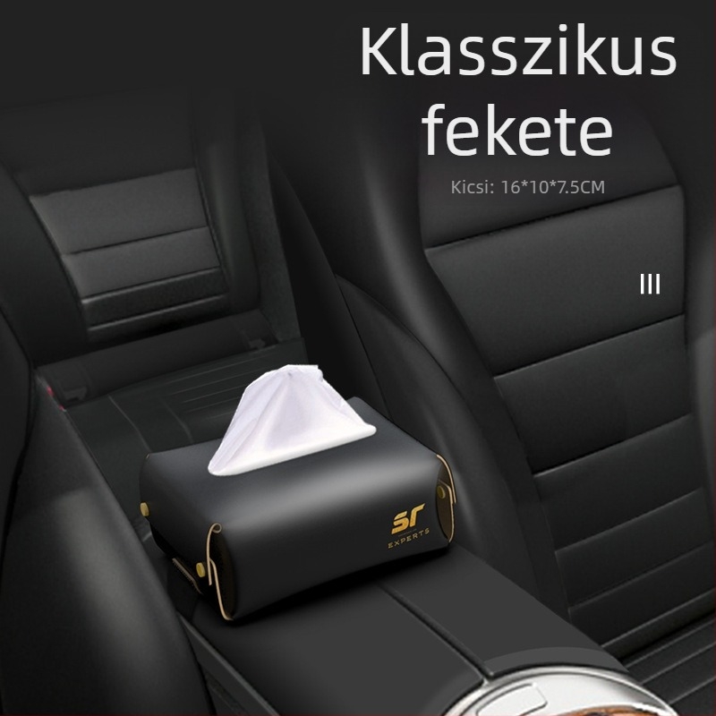 Autóba tervezett papírzsebkendő tartó, függő karfa rendező, többfunkciós belső kiegészítő