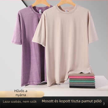 100% pamut póló – laza szabás, amerikai retro stílus, rövid ujjú, mindennapi uniszex