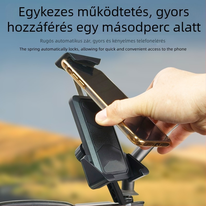 Jobboldali mobiltartó elektromos kerékpárokhoz és motorkerékpárokhoz, a jobb oldali visszapillantóra szerelve