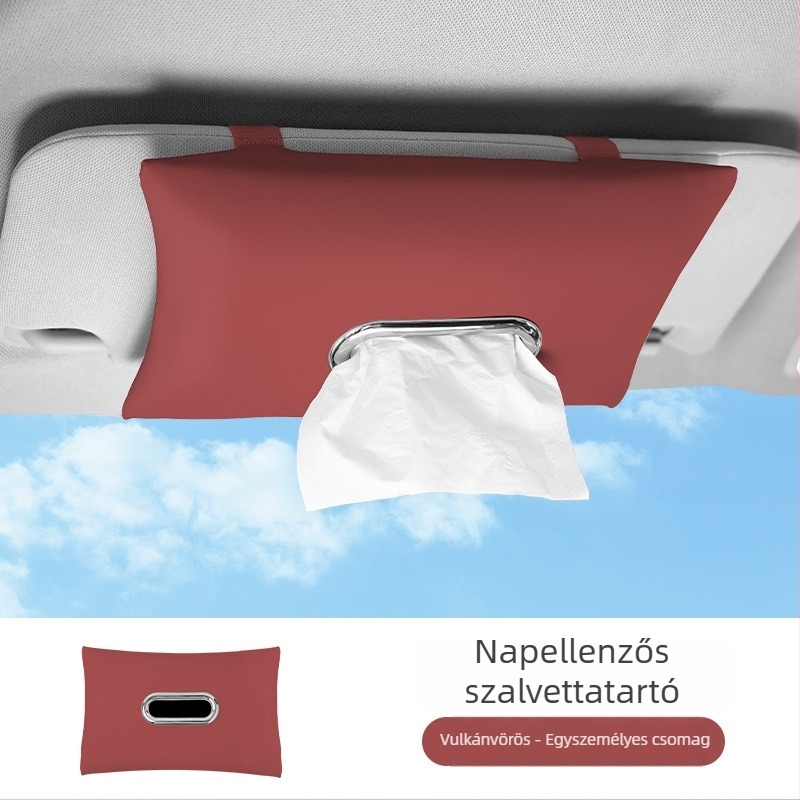 Autó belső szalvétatartó, napellenzőhöz akasztható