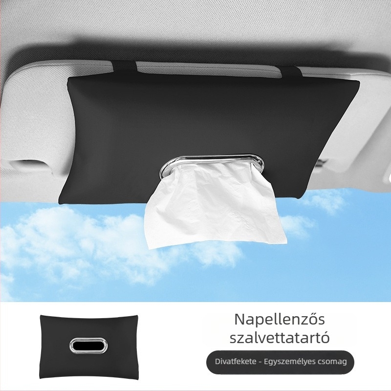 Autó belső szalvétatartó, napellenzőhöz akasztható