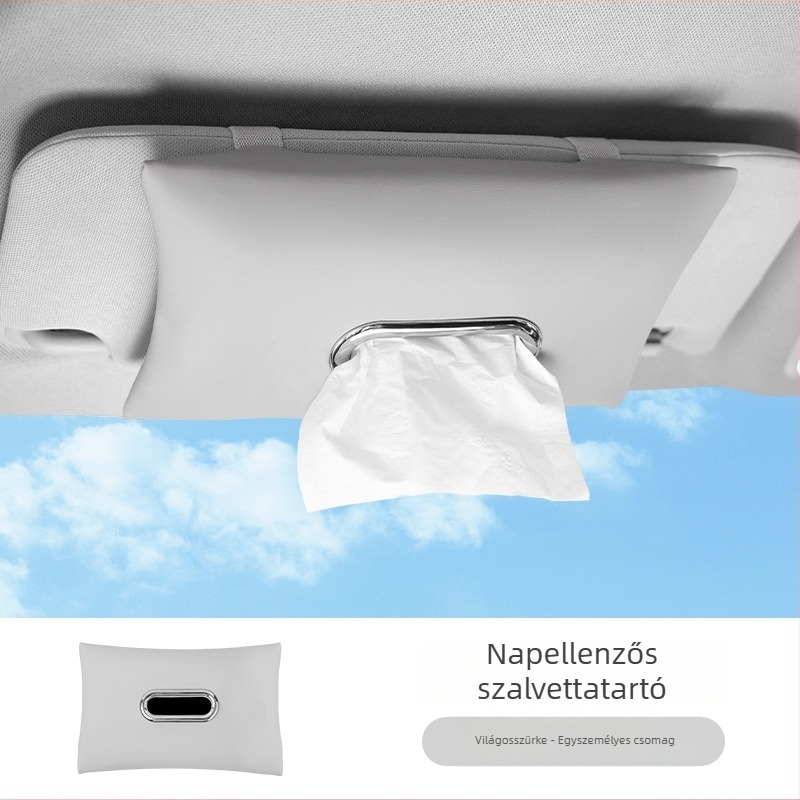 Autó belső szalvétatartó, napellenzőhöz akasztható